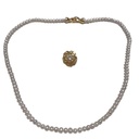 4-5MM Round Pearl Necklaces With Golden Camellia Clasps