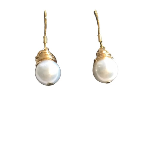 [P0369S] 14K Gold Filled Freshwater Pearl Earrings