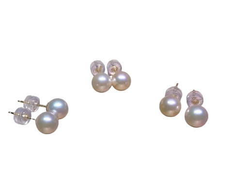 [P0034S] 18K Golds 4-5MM Akoya Sea Pearl Studs